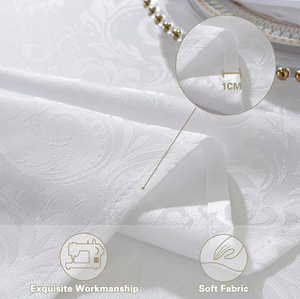 Nappe blanche en coton et polyester, lavable, infroissable, pour la maison, la salle à manger, la <span class=keywords><strong>cuisine</strong></span>, les fêtes - Product Image 5