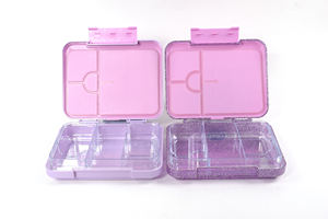Fiambrera de plástico para niños OUMENG, fiambrera Bento brillante en polvo púrpura <span class=keywords><strong>personalizada</strong></span> para niños con compartimentos extraíbles - Product Image 3
