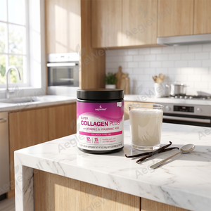 AegleWell Super Collagen Plus en Polvo Tipo 1 y 3 con Vitamina C, Ácido Hialurónico, Sabor Vainilla, Apoyo <span class=keywords><strong>Keto</strong></span>, para Piel, Cabello y Uñas, 195g - Product Image 6