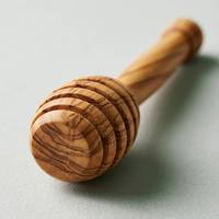 Bâtonnet à miel en bois d'olivier naturel avec manche torsadé, cuillère à miel à long manche, agitateur à miel en bois d'olivier fini