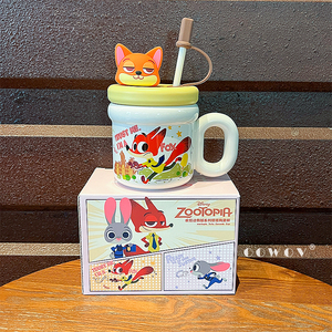 Vente chaude <span class=keywords><strong>Disney</strong></span> Cartoon Céramique Cadeau De Noël Tasse Paille avec Cap Personnel Café Lait Tasse pour Bureau et Maison - Product Image 3