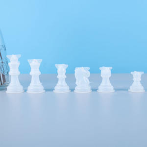 DIY ajedrez rey reina obispo piezas de peón cristal resina epoxi molde Knight Rook 6 piezas de ajedrez tridimensionales molde de silicona - Product Image 2