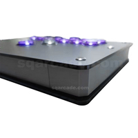 Manette de combat FunFortress Hitbox Arcade 15 touches pour Street Fighter 6, connexion filaire Type-C, support de téléphone inclus