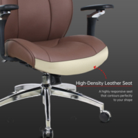 Silla Ergonómica de Cuero Personalizada con Reposabrazos Ajustables 5D, Silla de Oficina, Silla Ejecutiva
