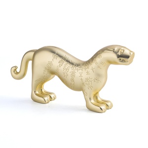 Ornement de table de luxe en forme de léopard doré, artisanat raffiné, décoration artistique culturelle exquise - Product Image 2