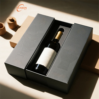 Boîte cadeau en carton rigide pour une seule bouteille de vin rouge, avec insert en mousse, fermeture magnétique à double porte, emballage pour spiritueux, papier bronzé personnalisé