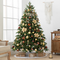 Sapin de Noël artificiel de luxe de haute qualité en PVC avec lumières LED, écologique, taille personnalisable, pour intérieur et fêtes à domicile