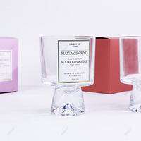 Nouveau style très demandé : Récipients à bougies en verre vides 8oz, porte-bougie de luxe à base haute, pots à bougies avec couvercle et boîte, écologiques