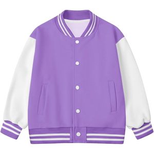 เสื้อแจ็คเก็ตเบสบอลเด็ก แบบสวมใส่ได้ทั้งเด็กชายและเด็กหญิง สำหรับชุดนักเรียนประถม ผลิตจากผ้าถักโพลีเอสเตอร์/คอตตอน ความยาวปกติ สวมใส่สบาย - Product Image 1