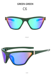 New Big <b>Frame</b> Cat Eye UV400 Windproof Sunglasses Recessed Colorful Fashion Y2K Designer Sun Glasses Man and Woman - Product Image 4