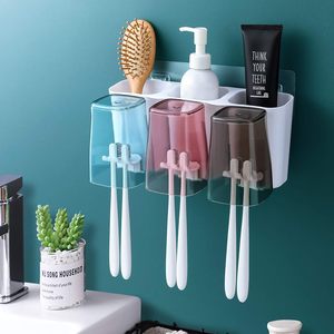 Toothbrush Holder Wall Hanger Self Adhesive Heavy Duty Cup <b>Storage</b> <b>Rack</b> Bathroom Toothpaste Cleanser Stand Accessories Organizer - Product Image 1