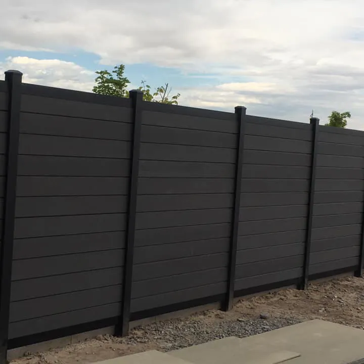 Easily Assembled panels aluminum powder coated black aluminium horizontal slat fence black fireproof fence privacy screen