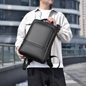 Sac à dos de luxe personnalisé pour homme, en cuir PU noir, imperméable, portable, en polyester, pour le travail et les voyages - Product Image 2
