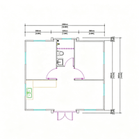 Maison préfabriquée mobile durable à installation facile, appartement à double aile pliable, maison intégrée avec fenêtre coulissante en verre