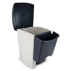 Bidone per Riciclaggio da 50L con Pedale e Coperchio per Uso Interno/Esterno in Polipropilene Contenitore Ecologico per la Separazione dei Rifiuti - Product Image 1