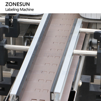 Étiqueteuse double face de bouteille plate d'autocollants automatiques de ZONESUN ZS-TB300M pour les bouteilles carrées