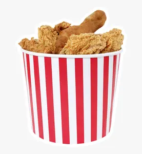 Chicken Disposable Paper Bucket Disposable Take Away Paper Fried Chicken Bucket With Flat Lid