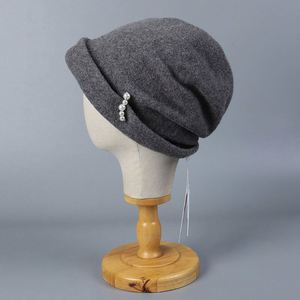 Nouvelle Arrivée 2025 – Chapeau Bob Décontracté en Laine pour Femme, Tendance Hiver avec Décoration Perles, Style Pêcheur - Product Image 2