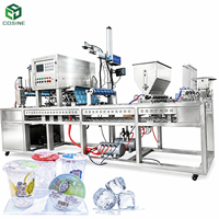 Machine de remplissage automatique de gobelets à glace COSINE BHJ, machine d'emballage de gobelets à glace, machine de scellage de gobelets à glaçons, machine de scellage de gobelets