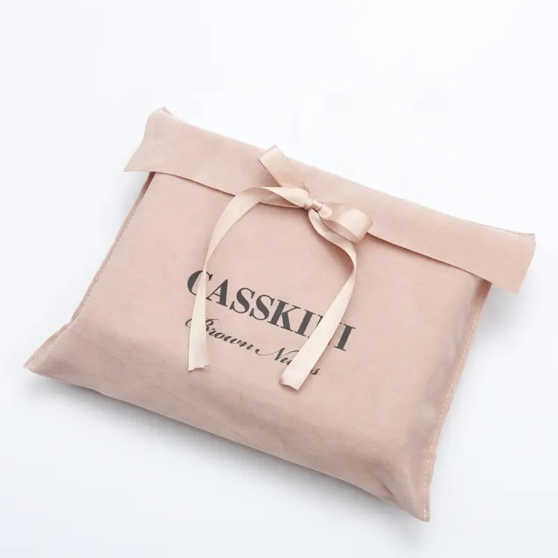 Brown Velvet Gift Dust Bag Thick Suede Envelope Jewelry Packaging Velvet Bag With Makeup Bag Logo Pouches