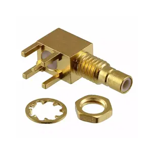 Original Connectors 1060469-1 SMB Connector Receptacle Male Pin 50 Ohms Panel Mount Through Hole Right Angle Solder 10604691
