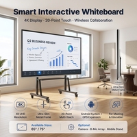 Pantalla Plana Interactiva Inteligente 4K con Pantalla Táctil, Pizarra Digital con Sistema Android para Educación con OPS Opcional