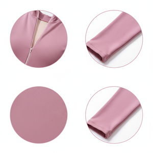 Justaucorps de ballet professionnel pour femme adulte à col montant et demi-zip, manches longues, pour entraînement de danse et yoga - Product Image 4