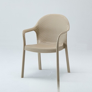 Chaise <span class=keywords><strong>de</strong></span> jardin d'extérieur en rotin synthétique, chaise <span class=keywords><strong>de</strong></span> patio, chaise <span class=keywords><strong>de</strong></span> <span class=keywords><strong>salle</strong></span> à manger en plastique avec dossier et accoudoirs, durable - Product Image 4