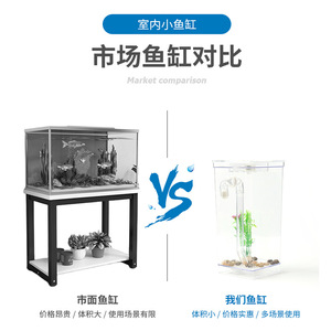 Mini Pecera Rectangular de Plástico Transparente para Escritorio, Acuario DIY para Decoración de Oficina - Product Image 5