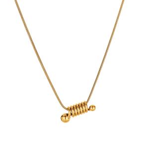 Collar de Espiral Versátil Chapado en Oro de 18K para Mujer, Cadena de Serpiente Redonda, Regalo Perfecto para Aniversario - Product Image 1