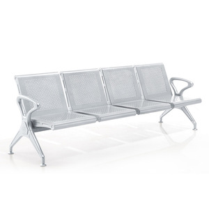 Sillas de espera Hfym de 5 plazas, color plateado brillante, con pasamanos, para uso en aeropuertos, hospitales y exteriores - Product Image 4