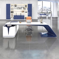 Bureau de direction de luxe en MDF, ensemble de bureau, table de bureau, mobilier de bureau de PDG, mobilier commercial, Schreibtisch