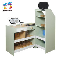 Ensemble de jeu de supermarché en bois Magicolor pour enfants, vert menthe, écologique, mini jeu de simulation d'épicerie, étagères, caisse enregistreuse