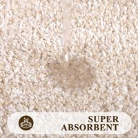 Tapis de bain antidérapant, doux, ondulé, absorbant l'eau, lavable en machine, pour salle de bain, douche, baignoire et toilettes - Beige 45x65cm 50x60cm