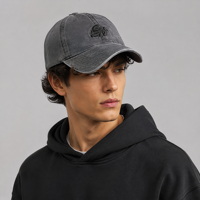 Casquette de baseball personnalisée en sergé 100 % coton, effet vieilli, non structurée, profil bas, 6 panneaux, visière incurvée, style sportif