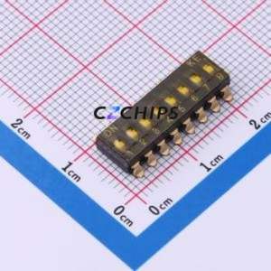 DSIC08TSGER DIP Switch SMD-16P,6x20.3mm Switch Flat Toggle, Groove Type Single Pole Single Throw 8 Gull Wing Type - Product Image 1