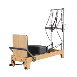 Reformadores de Pilates 2 en 1 de Roble con Logotipo Personalizado, Máquina Reformer con Media Trapecio, Cama Deslizante Plana, Cama Portátil para Ejercicios de Pilates - Product Image 2