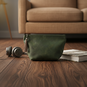 Borsa <span class=keywords><strong>da</strong></span> Viaggio per Cosmetici Ecologica, Durevole, Personalizzata, Verde con Nappine, Portatile, con Cerniera, per Ragazze - Product Image 2