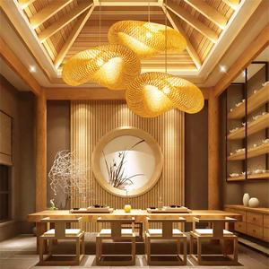 Hanging Chandelier Led <strong>Bamboo</strong> Pendant Light Woven <strong>Lamp</strong> for Indoor - Product Image 4