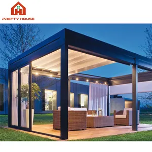 Modern Design Bioclimatic Awning Cover Waterproof Louvre Roof Louver Gazebo Outdoor Aluminum Pergola