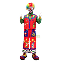 Efun Meilleur prix Costume de clown drôle d'Halloween pour adulte Combinaison de Noël Joker Ensemble de robes pour carnaval
