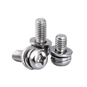 High Strength Carbon Steel Pan Hex Head Black Zinc 3 Combination Screws