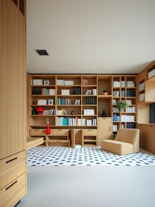 Tùy Chỉnh Tất Cả Rắn Gỗ Thanh Lịch Một Mảnh Đầy Đủ Tường Thiết Kế Hiện Đại Sàn Để Trần Kệ Sách Cho Phòng Khách Nghiên Cứu Trường - Product Image 2