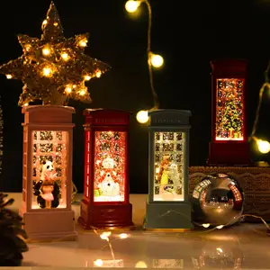 2023 New Gifts Small Telephone Booth Glitter Snow Wind Lamp For Festival Decoration Supplier
