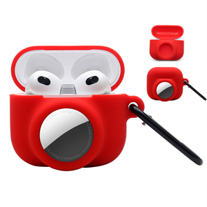 Funda de Silicona 2 en 1 para Teléfono con Soporte para <span class=keywords><strong>AirTag</strong></span>, Compatible con <span class=keywords><strong>AirPods</strong></span> de Tercera Generación, Ideal para <span class=keywords><strong>AirPods</strong></span> 3 con Soporte para <span class=keywords><strong>AirTag</strong></span> - Product Image 1