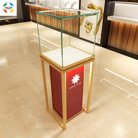 Vitrina de Exhibición de Joyería para Museo con Tapa de Vidrio Templado, Iluminación LED, Espejo/Parte Trasera de Vidrio, Dimensiones Personalizadas