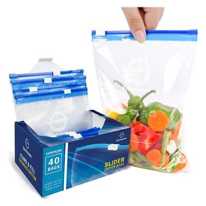 20 Pcs Nắp Kéo Zip Lưu Trữ Tủ Đông Túi Nhựa Cho Bao Bì Súp Trái Cây Rau Đồ Ăn Nhẹ Nhai Kẹo Cao Su Sushi An Toàn Cho Vật Nuôi - Product Image 5