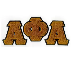 Custom Sorority All Greek letter Alpha phi alpha Chenille Iron on Embroidery Patches for Jacket Garment