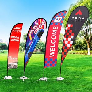 Drapeaux de plage publicitaires personnalisés avec logo imprimé, bannières promotionnelles, drapeaux plume pour la publicité - Product Image 3