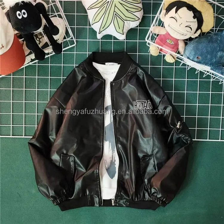 2022 spring and autumn men's new stand collar motorcycle leather jacket washed PU leather jacket coat